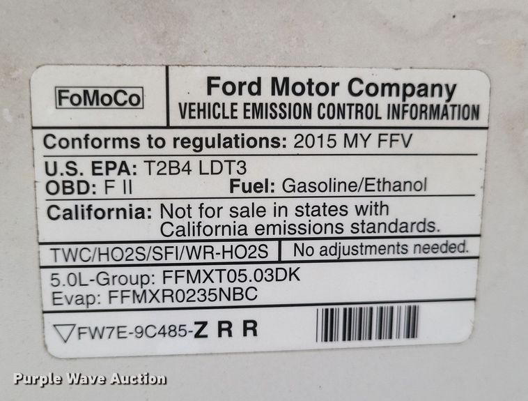 image for item MI9836 2015 Ford F150 XL  SuperCab pickup truck