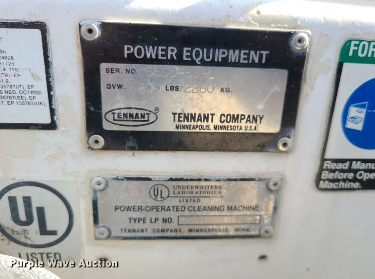 image for item MJ9443 Tennant  sweeper