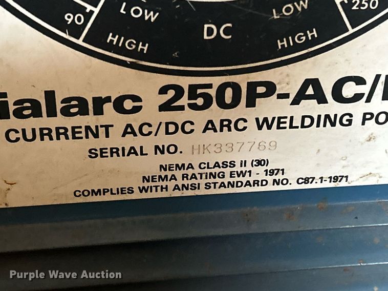 image for item MO9093 Miller Dialarc 250P-AC/DC  welder