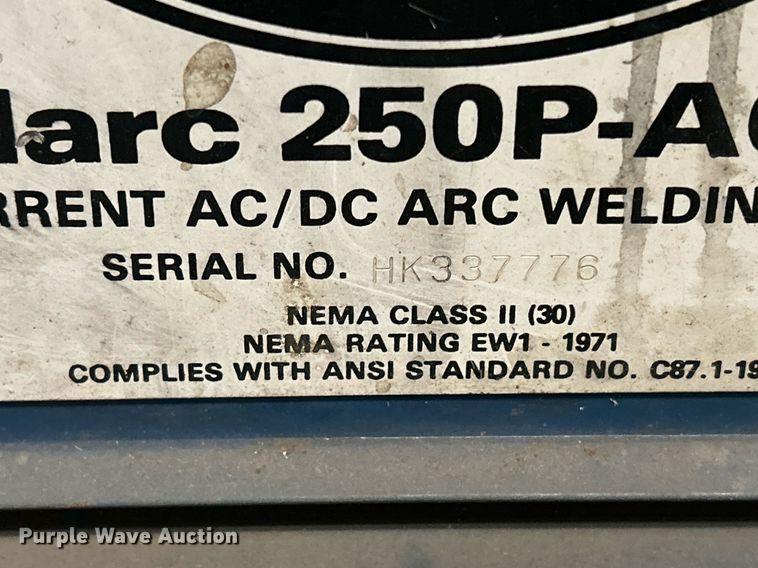 image for item MO9100 Miller Dialarc 250P-AC/DC  welder