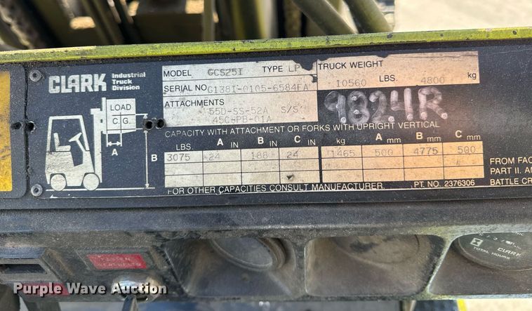 image for item NM9048 Clark GCS25I  forklift