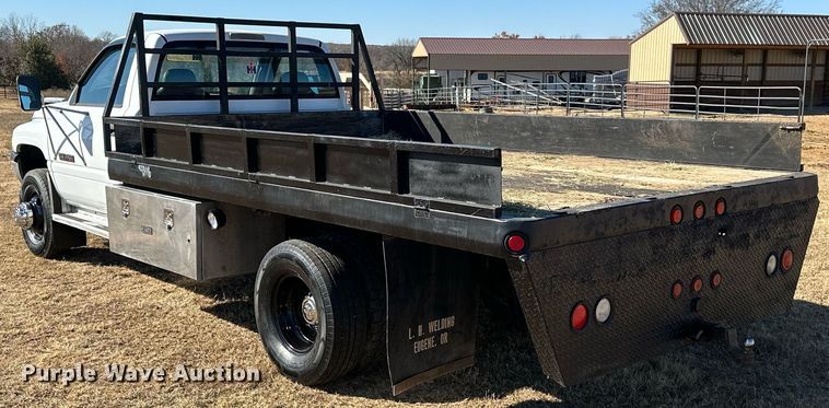 image for item NO9369 1998 Dodge Ram 3500  flatbed pickup truck