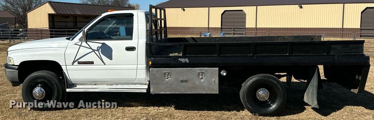 image for item NO9369 1998 Dodge Ram 3500  flatbed pickup truck