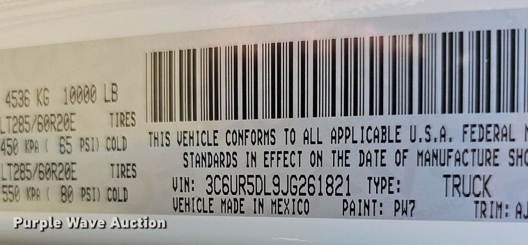 image for item NP9113 2018 Dodge Ram 2500HD AEV  Crew Cab pickup truck