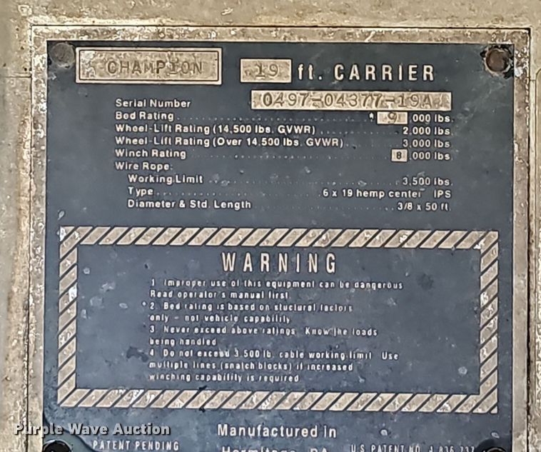 image for item NP9192 1997 International 4700  rollback truck