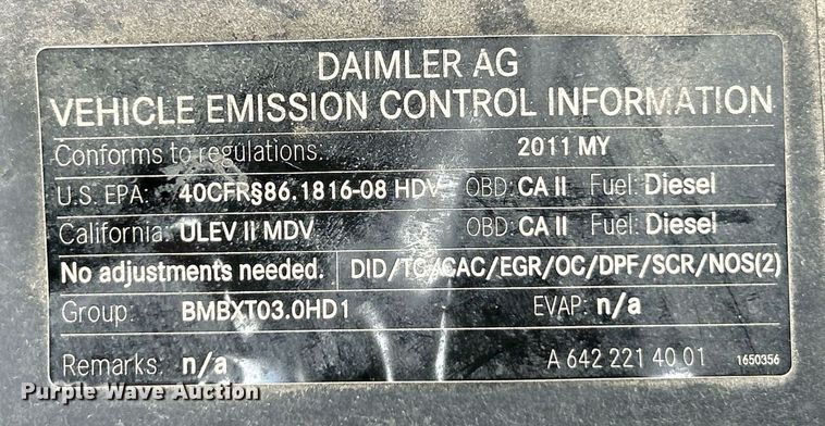 image for item NR9306 2011 Mercedes Benz Sprinter 2500 Bluetec  van