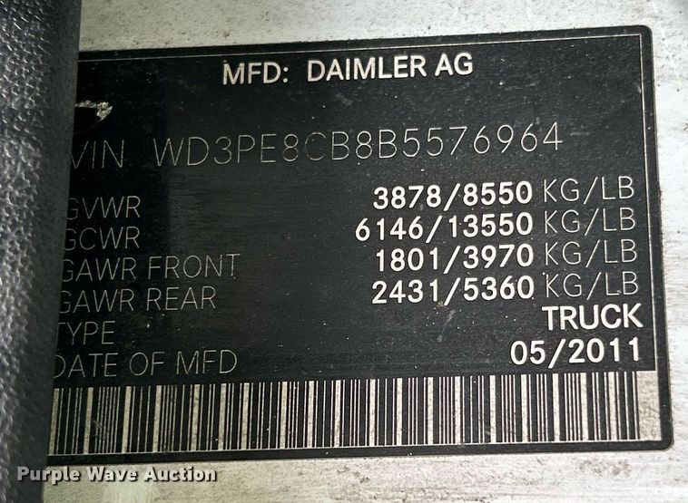 image for item NR9306 2011 Mercedes Benz Sprinter 2500 Bluetec  van