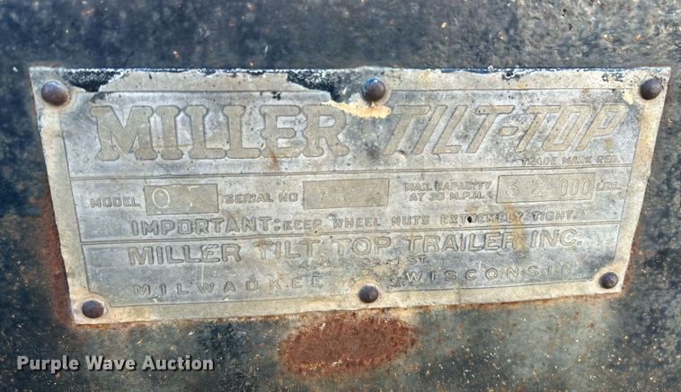 image for item NR9353 1966 Miller Tilt-Top  tilt deck equipment trailer