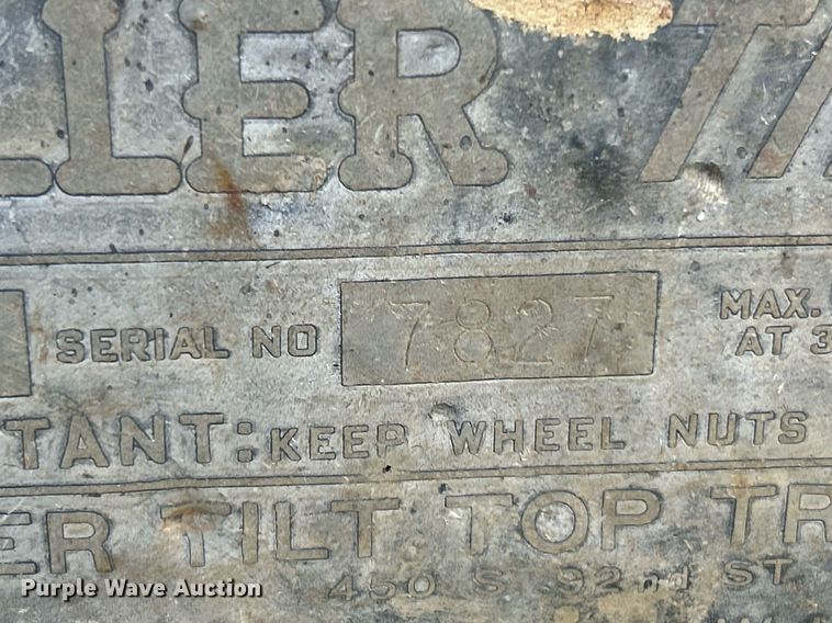 image for item NR9353 1966 Miller Tilt-Top  tilt deck equipment trailer