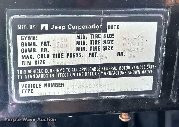 image for item NR9369 1979 Jeep Wrangler  SUV
