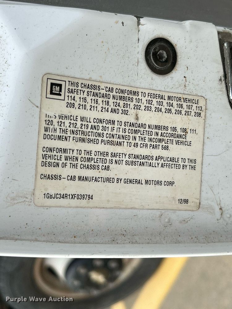 image for item NR9402 1999 Chevrolet 3500  dump flatbed pickup truck