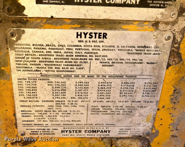 image for item NR9404 Hyster H120B  forklift