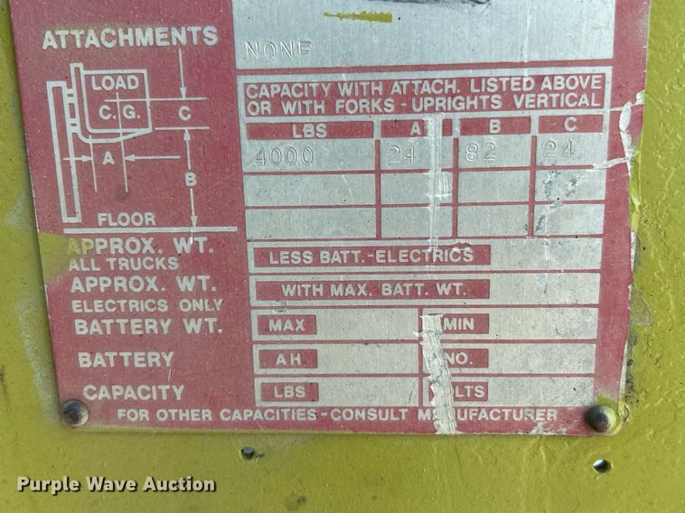 image for item NR9406 Clark C500-40  forklift