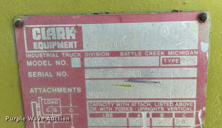 image for item NR9406 Clark C500-40  forklift