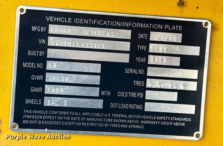 image for item NR9422 1983 Brooks Brothers OW  equipment trailer