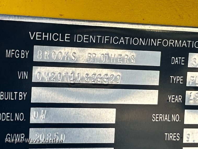 image for item NR9422 1983 Brooks Brothers OW  equipment trailer