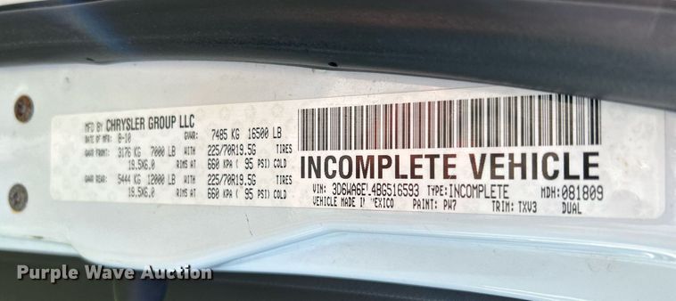 image for item NR9434 2011 Dodge Ram 4500HD  utility / service truck