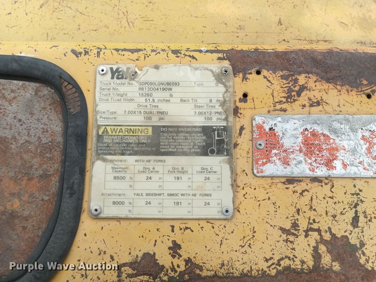 image for item OA9187 Yale  forklift