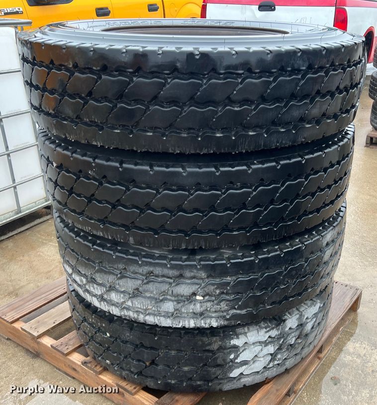 image for item OA9222 (4) 11R22.5 tires and wheels