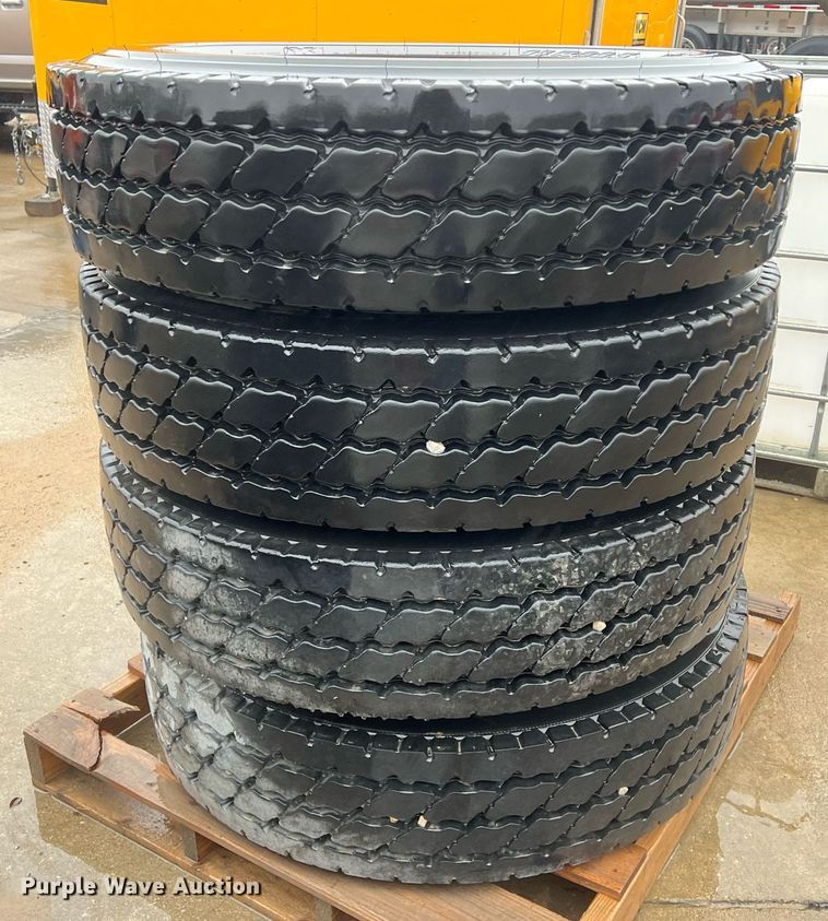 image for item OA9222 (4) 11R22.5 tires and wheels