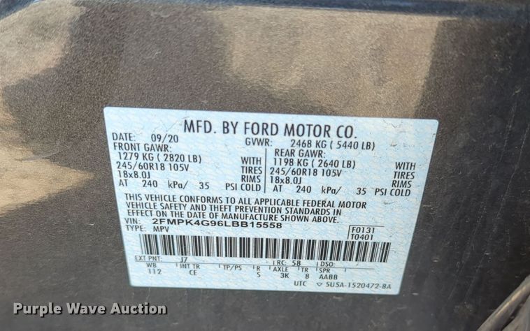 image for item OL9128 2020 Ford Edge  SUV