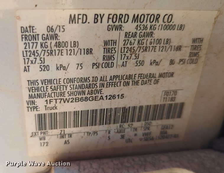 image for item OL9162 2016 Ford F250 Super Duty  Crew Cab pickup truck