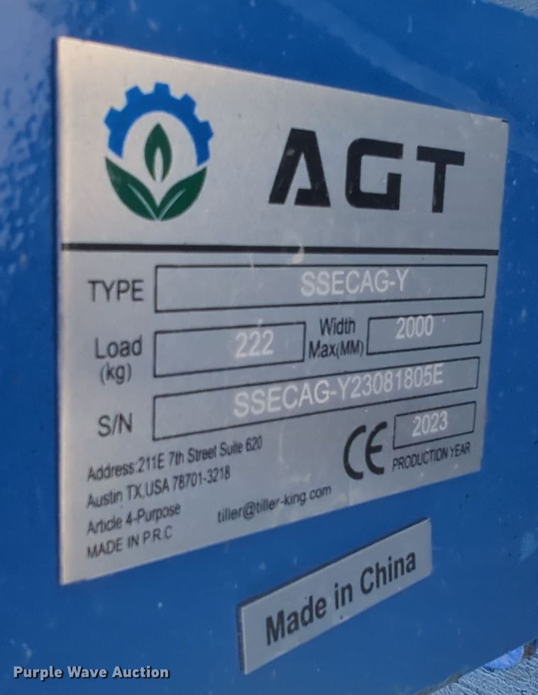 image for item OL9192 2023 AGT SSECAG-Y  skid steer auger