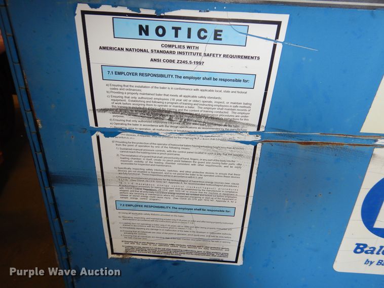 image for item OL9360 Balemaster 372AJLPUXZ9Z  horizontal baler