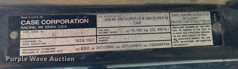 image for item DJ6376 2004 Case 590 Super M Series 2  backhoe