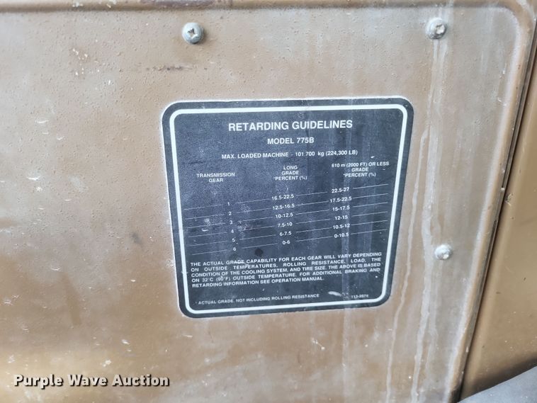 image for item DK1174 1996 Caterpillar 775B  haul truck