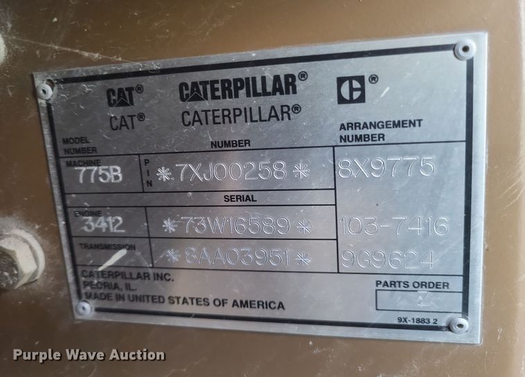 image for item DK1175 1995 Caterpillar 775B  haul truck