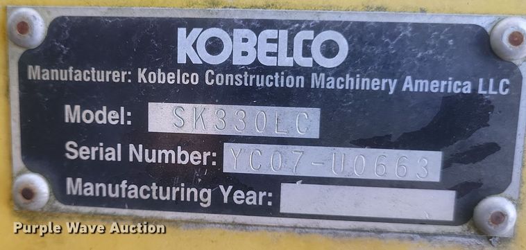 image for item DK1180 Kobelco SK330LC  excavator