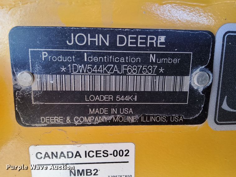 image for item DL7747 2018 John Deere 544K-II  wheel loader