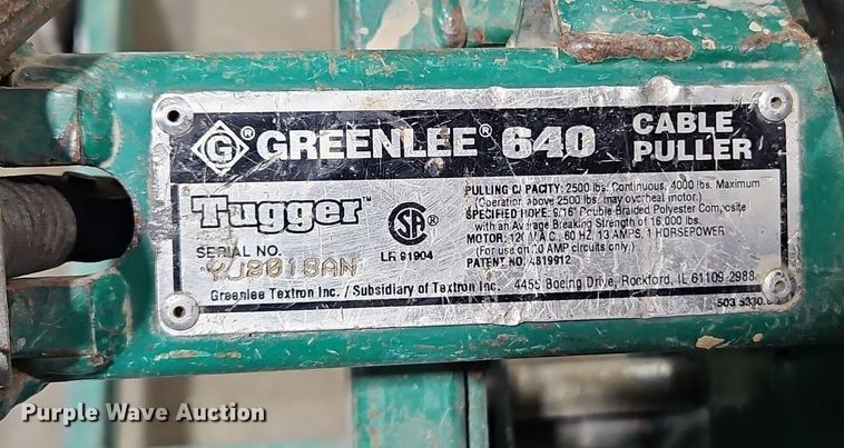image for item DN7076 Greenlee 640 Tugger  cable puller