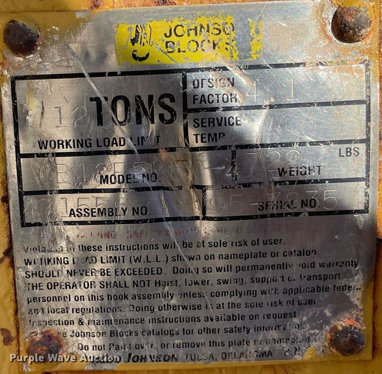 image for item DP0224 Johnson  crane ball and hook