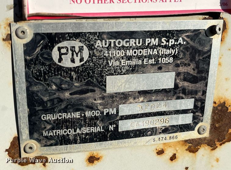 image for item DP2130 1999 Sterling A9500  crane truck