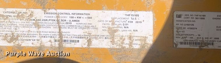 image for item DP8742 2019 Caterpillar 349FL  excavator