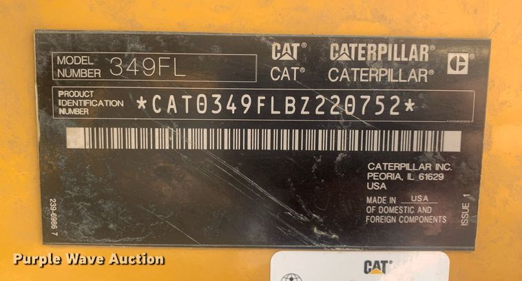 image for item DP8742 2019 Caterpillar 349FL  excavator