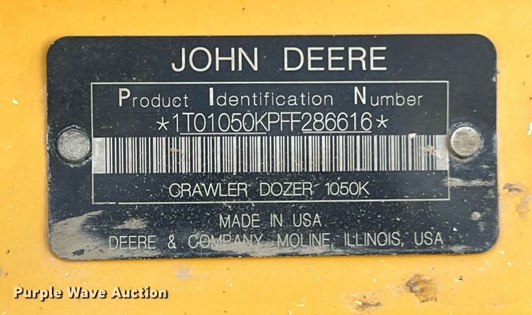 image for item DQ2264 2015 John Deere 1050K  dozer