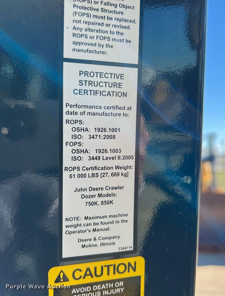 image for item DQ2266 2018 John Deere 850K WLT  dozer