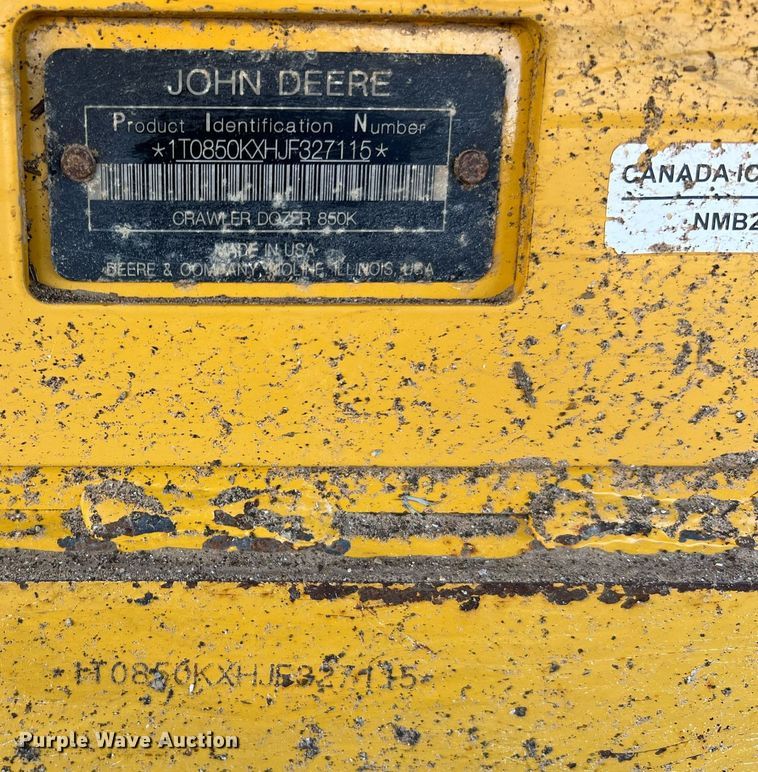 image for item DQ2266 2018 John Deere 850K WLT  dozer