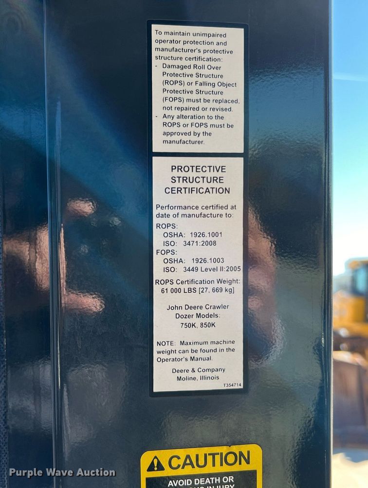 image for item DQ2267 2019 John Deere 750K LGP  dozer