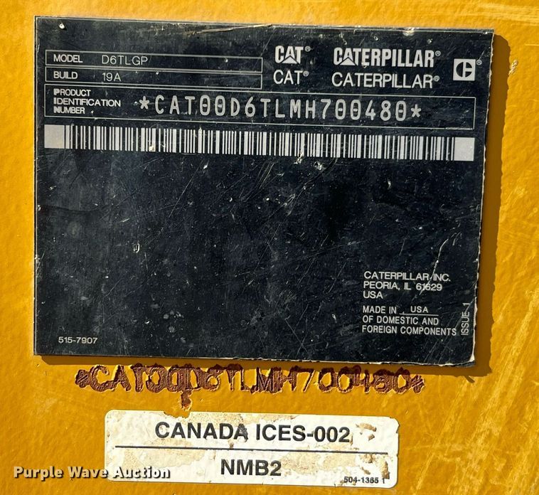 image for item DQ2269 2018 Caterpillar D6T LGP  dozer