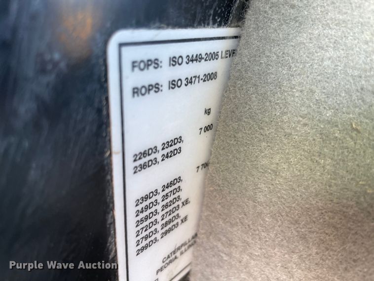 image for item DQ2270 2021 Caterpillar 259D3  tracked skid steer loader