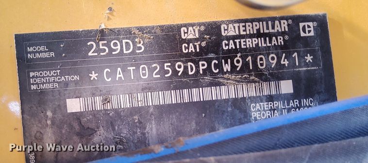 image for item DQ2270 2021 Caterpillar 259D3  tracked skid steer loader