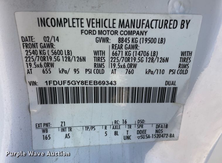 image for item DQ2273 2014 Ford F550 Super Duty  utility / service truck