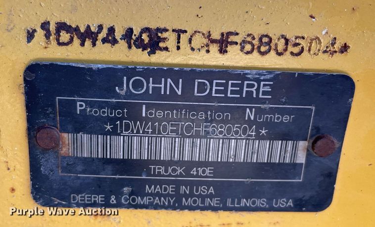 image for item DQ2276 2017 John Deere 410E  haul truck