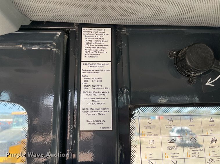 image for item DQ2277 2022 John Deere 544 P-TIER  wheel loader