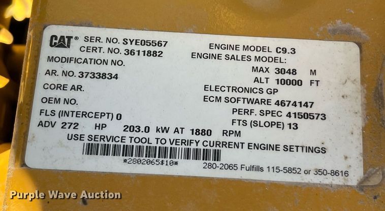 image for item DQ2280 2015 Caterpillar 336FL  excavator