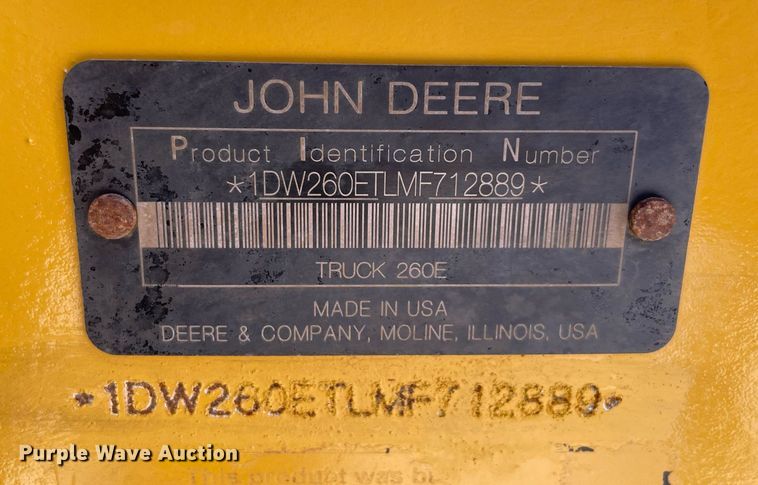 image for item DQ2290 2021 John Deere 260E  haul truck
